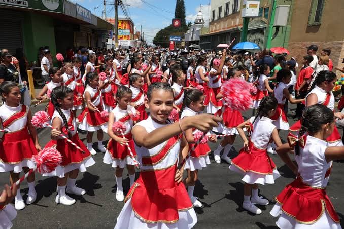 Traditional Costa Rican oxcart parade and local festival